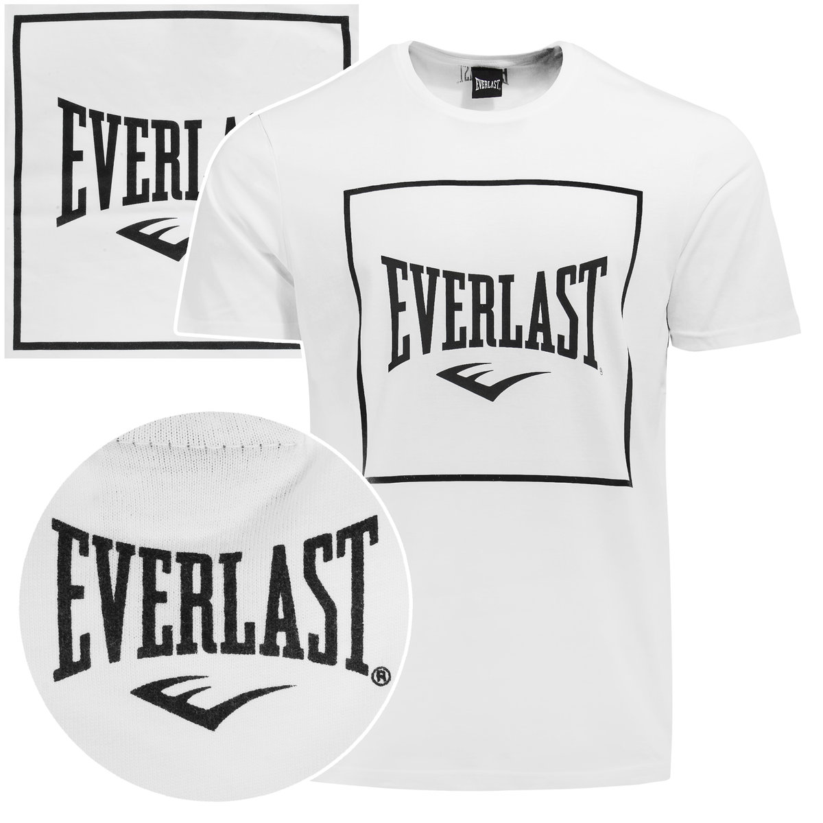 Everlast Koszulka Męska T-shirt Bawełniana Biała Napis 291J86 Rozmiar XXL