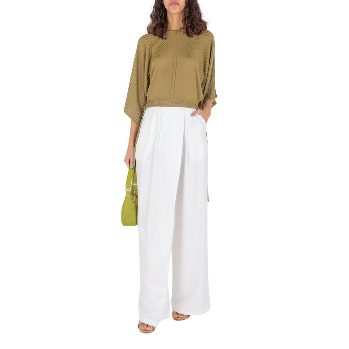 Spodnie damskie Silvian Heach Lungo palazzo materiałowe-M