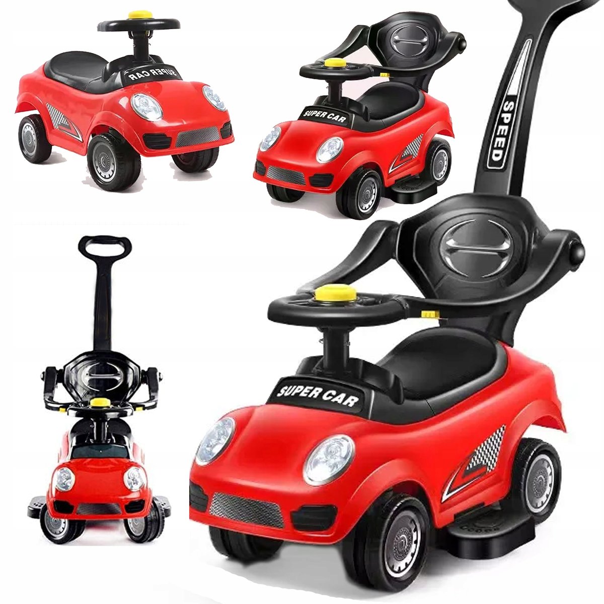 JEŹDZIK PCHACZ CHODZIK 3w1 AUTKO DUŻY SAMOCHODZIK AUTO LED Z DZWIĘKIEM