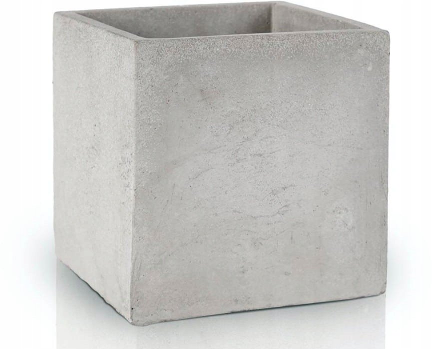 Doniczka betonowa szara h 19 cm Ø 20 doniczka kwadratowa nowoczesna kostka