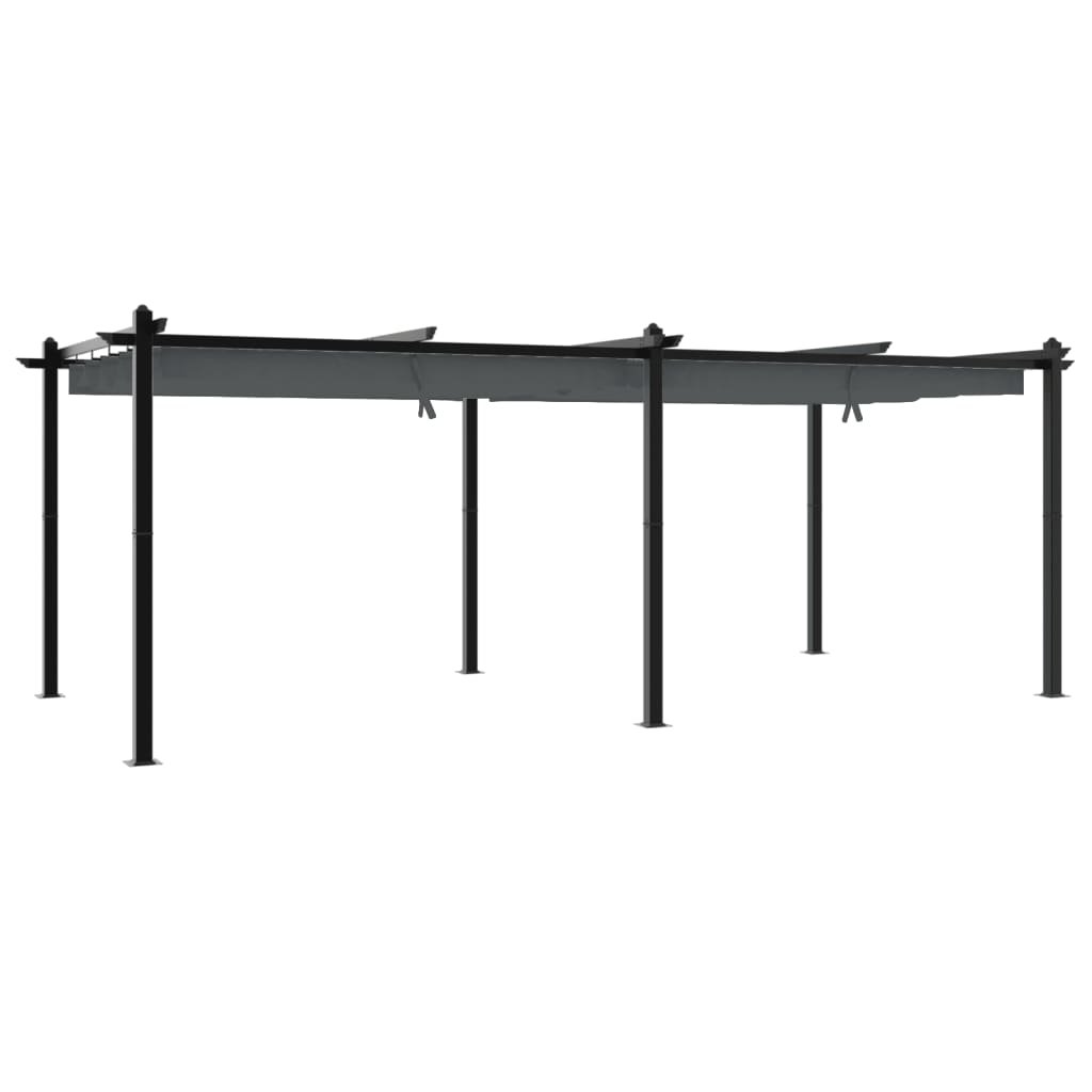 vidaXL Altana ogrodowa ze zwijanym dachem, antracytowa, 3x6 m