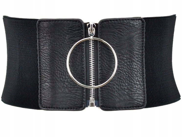 Szeroki Czarny Gorset Pasek pas gumowy elastyczny