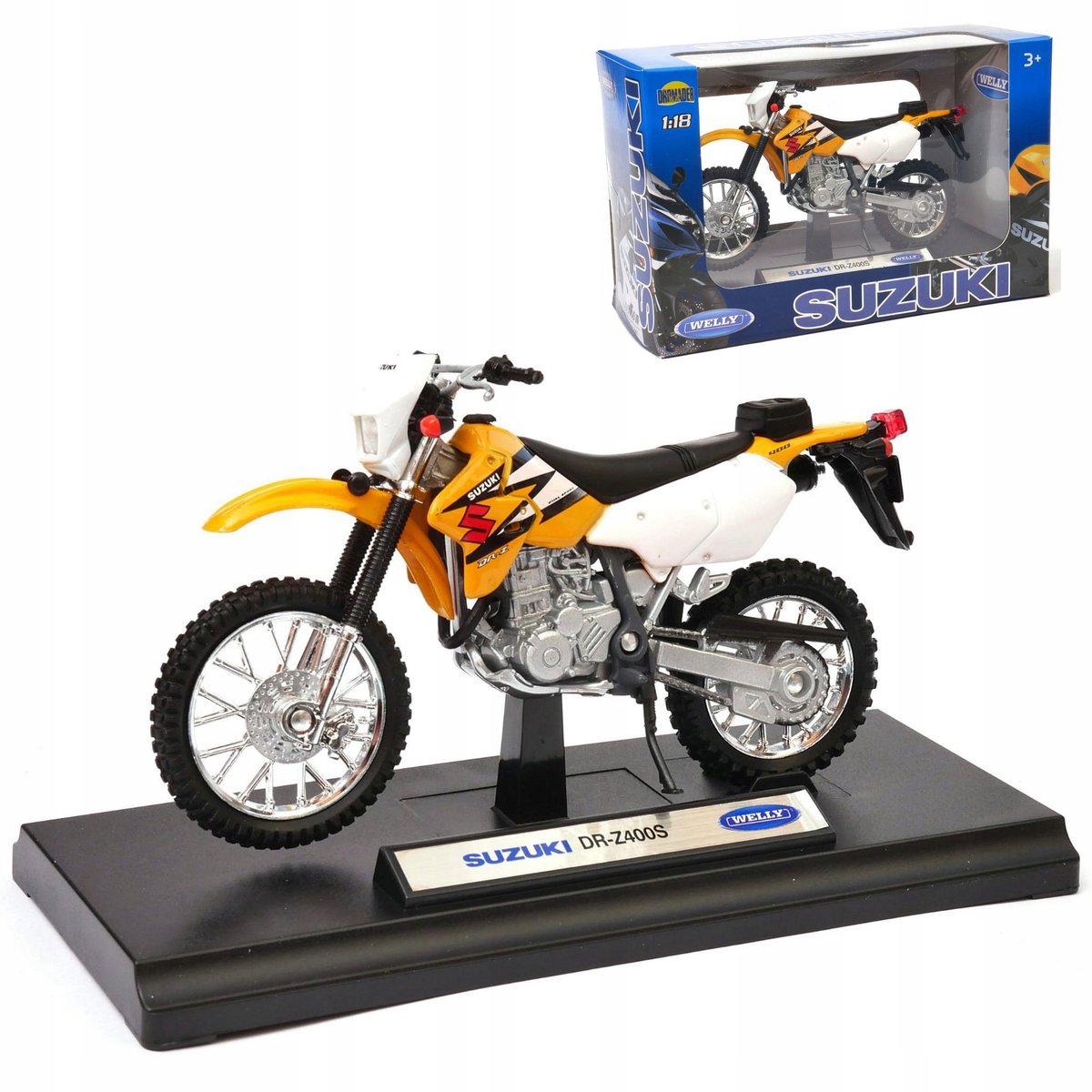 Suzuki DR-Z400S model w skali 1:18 Welly motocykl motor