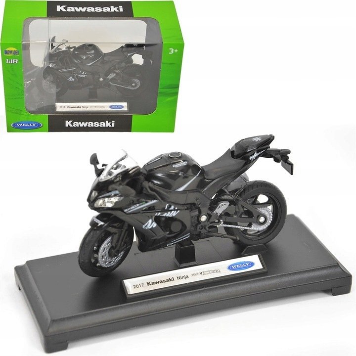 Kawasaki Ninja ZX-10RR 2017 model w skali 1:18 Welly motocykl motor