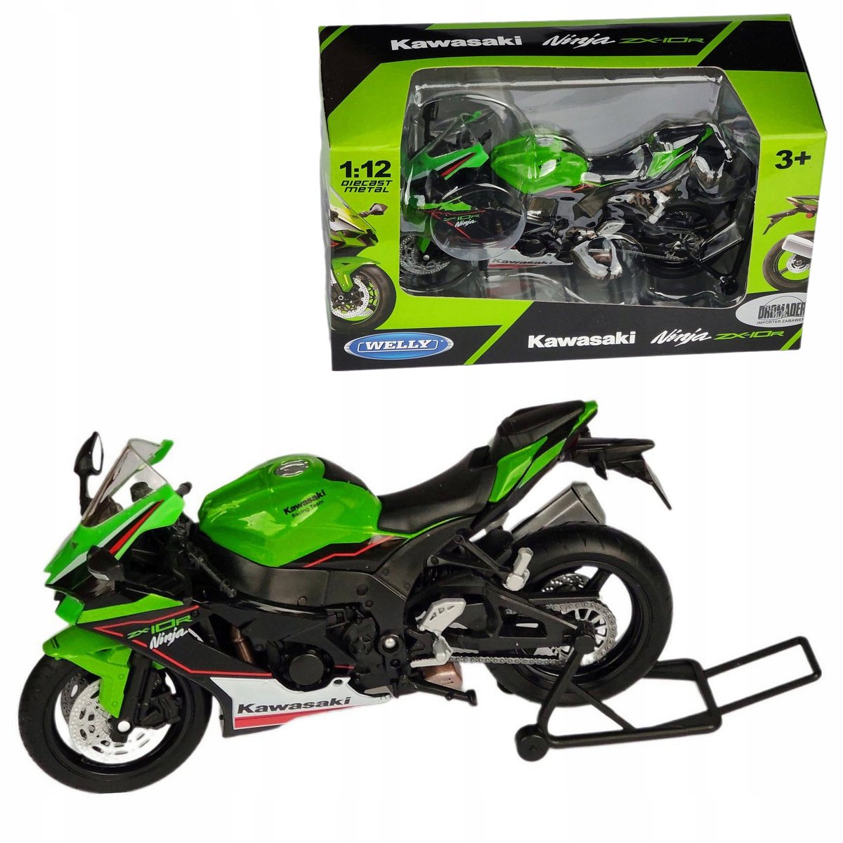 Kawasaki Ninja ZX-10R model w skali 1:12 WELLY motocykl motor