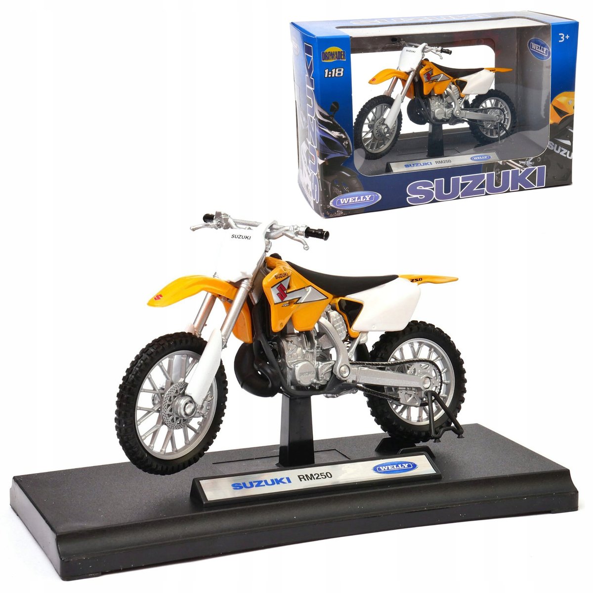 Suzuki RM250 model w skali 1:18 Welly motocykl motor