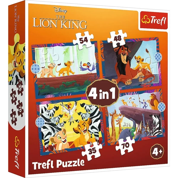 Puzzle 4w1 Odważny Król Lew TREFL