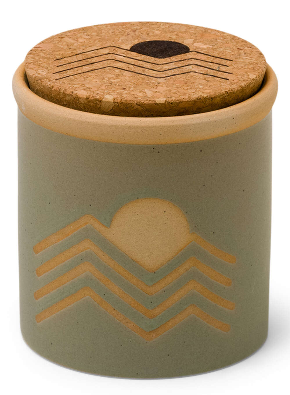 Świeca sojowa ceramiczna Paddywax Dune Eucalyptus Santal 226 g - sage green