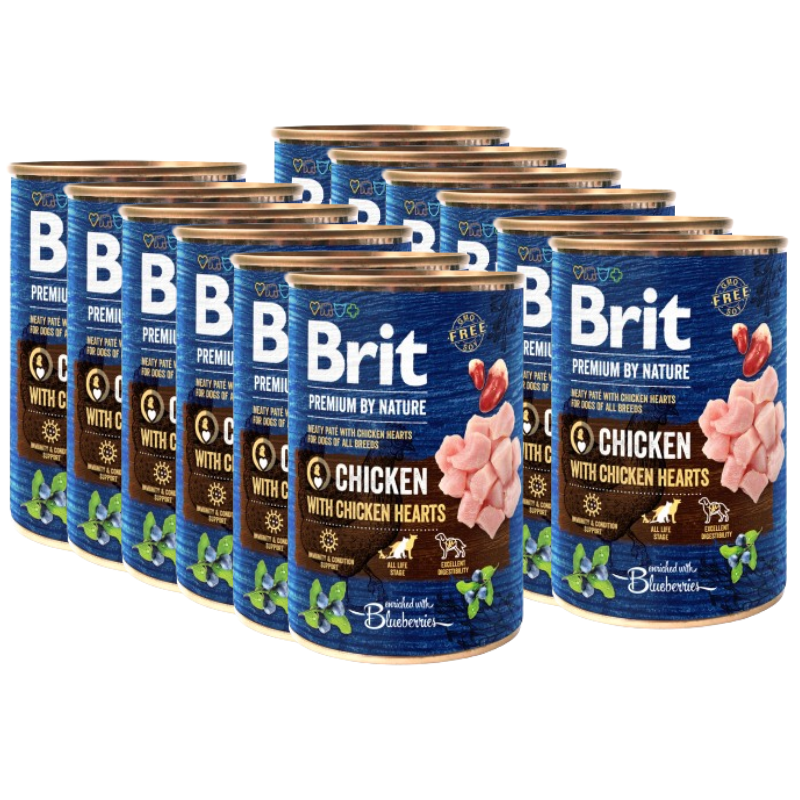 Brit Premium by Nature Chicken With Chicken Hearts 12x400g