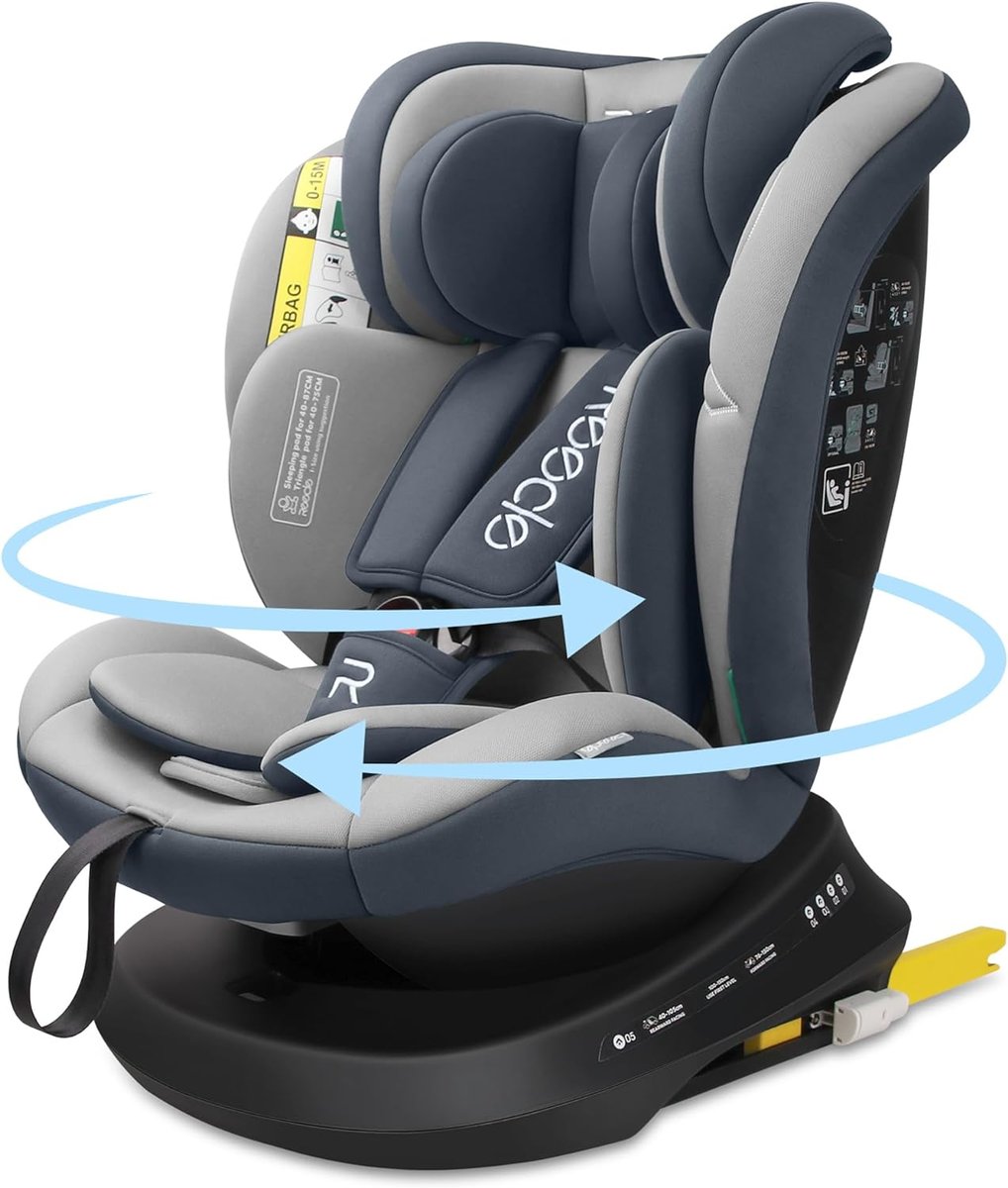 Reecle I-size Obrotowy fotelik samochodowy 360 ISOFIX 40-150 cm 3-36 kgReecle I-size Obrotowy fotelik samochodowy 360 ISOFIX 40-150 cm 3-36 kg