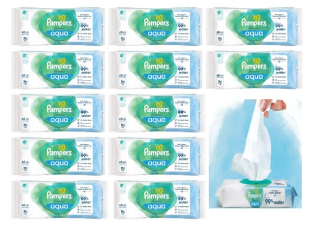 PAMPERS AQUA HARMONIE WIPES CHUSTECZKI NAWILŻANE 12x48=576 SZT