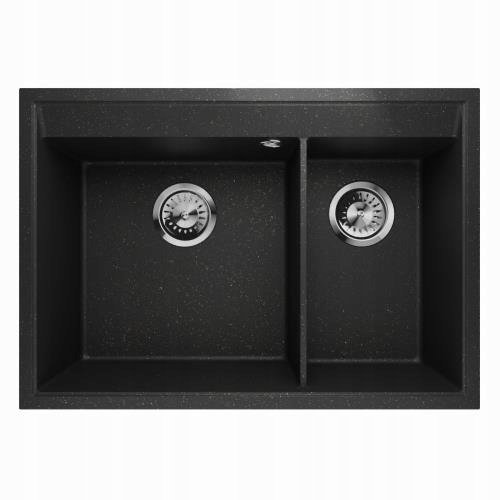 ZLEWOZMYWAK PODWÓJNY LAVELLO FRAME 2.5 CZARNY POZŁACANY