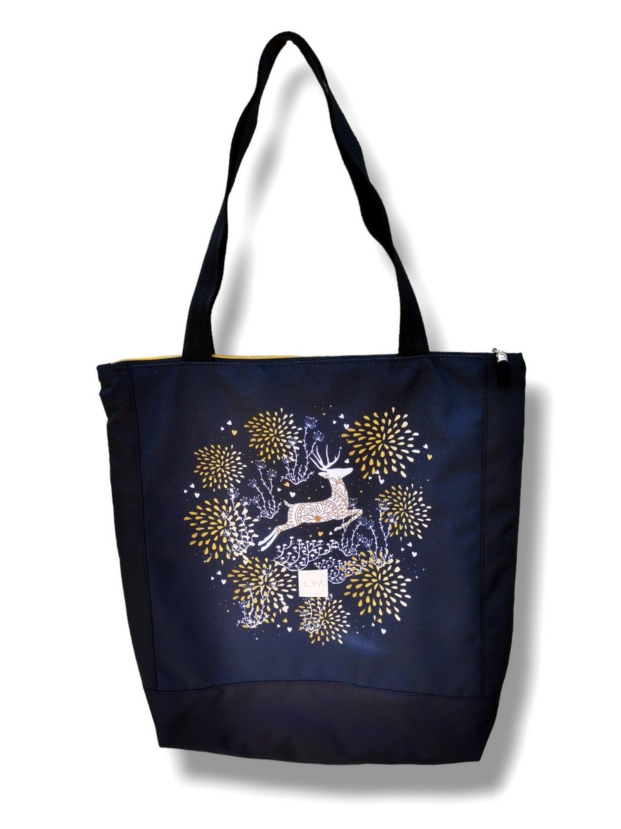 Torba shopper torba wodoodporna torba na ramię renifer