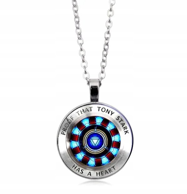 Naszyjnik wisiorek Tony Stark heart Iron Man Marvel srebrny prezent