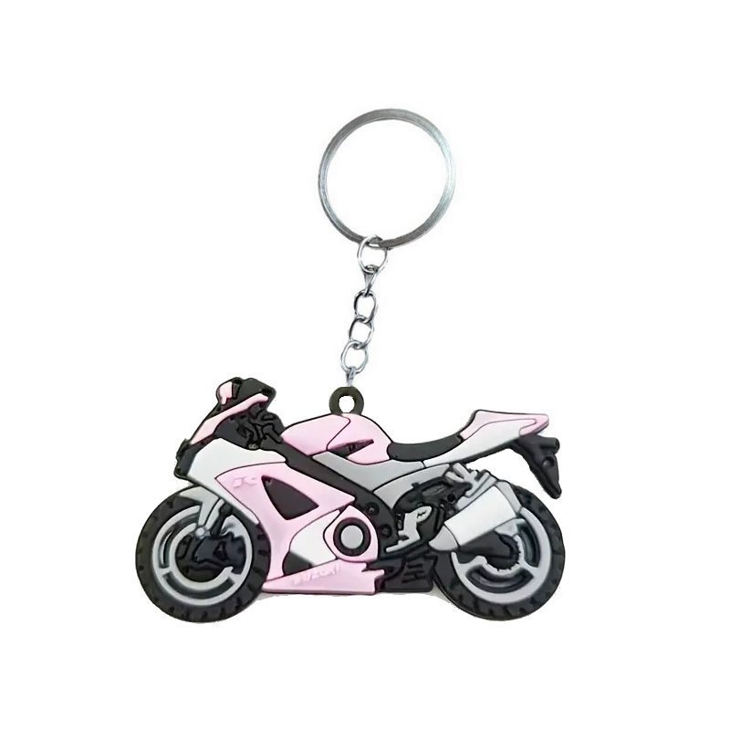 Brelok do kluczy motocykl motor ścigacz różowy dla motocyklistki