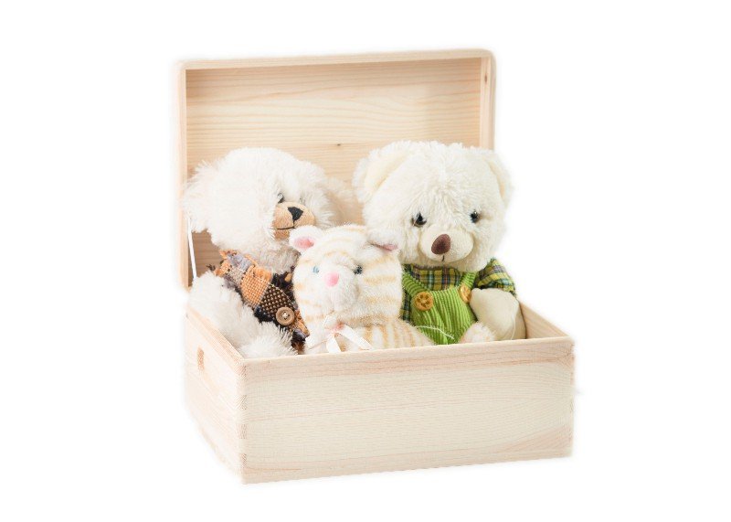 Skrzynka drewniana z deklem, pudełko, szkatułka z wiekiem 29x21x14 cm