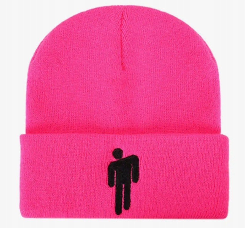 Czapka zimowa beanie Billie Eilish Bad Guy różowa prezent streetwear Y2K