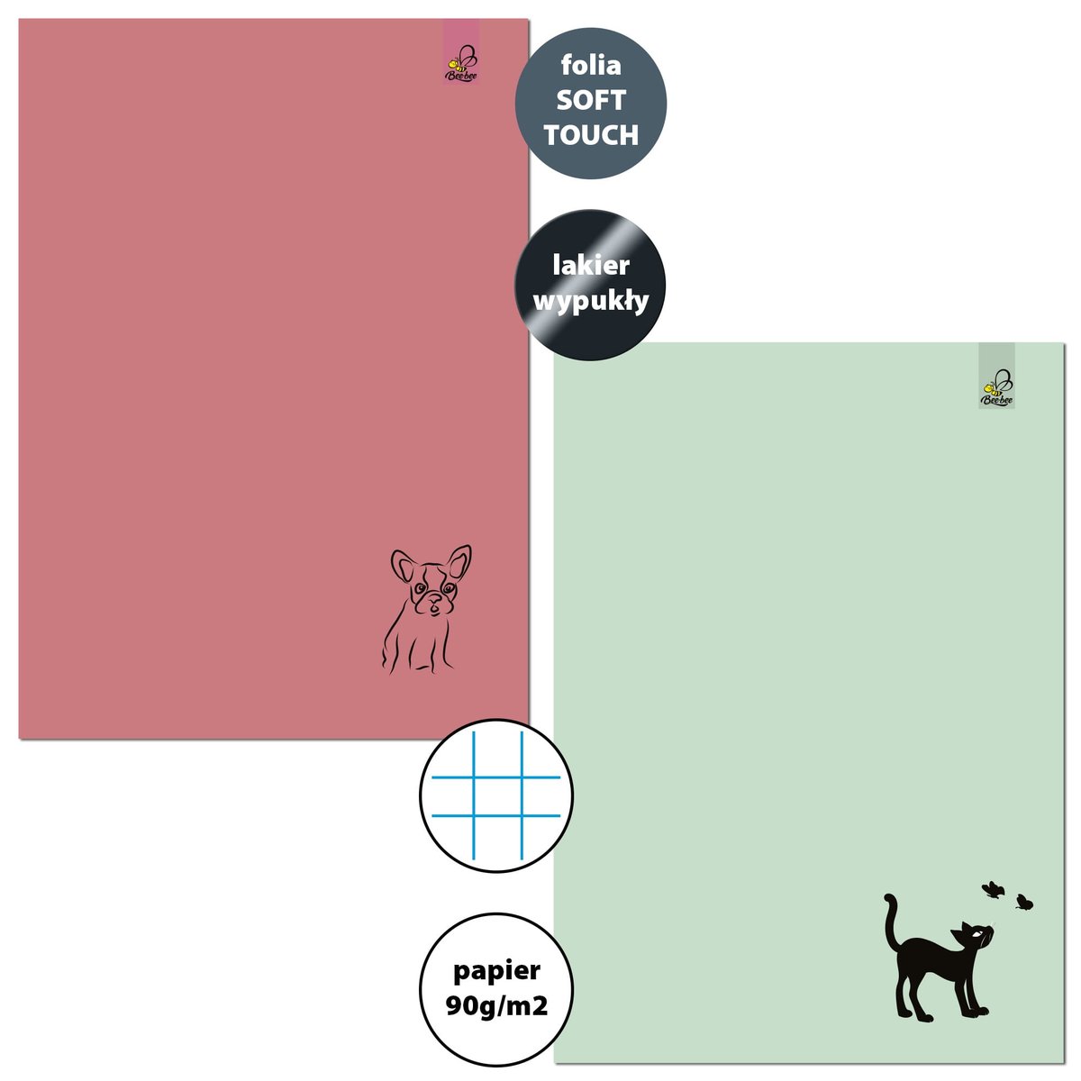 Zeszyt A4 32 kartki KRATKA 90G ANIMAL SKETCH 2