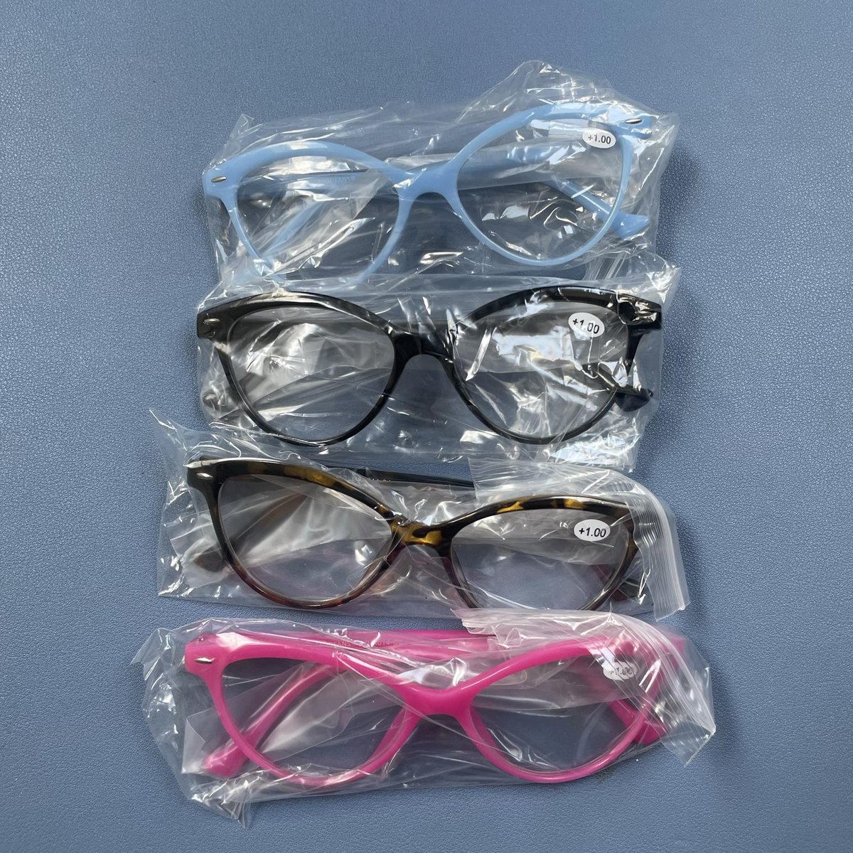 MODFANS Okulary do Czytania Damskie ,+1.00 - Różne Kolory, 4 sztuki