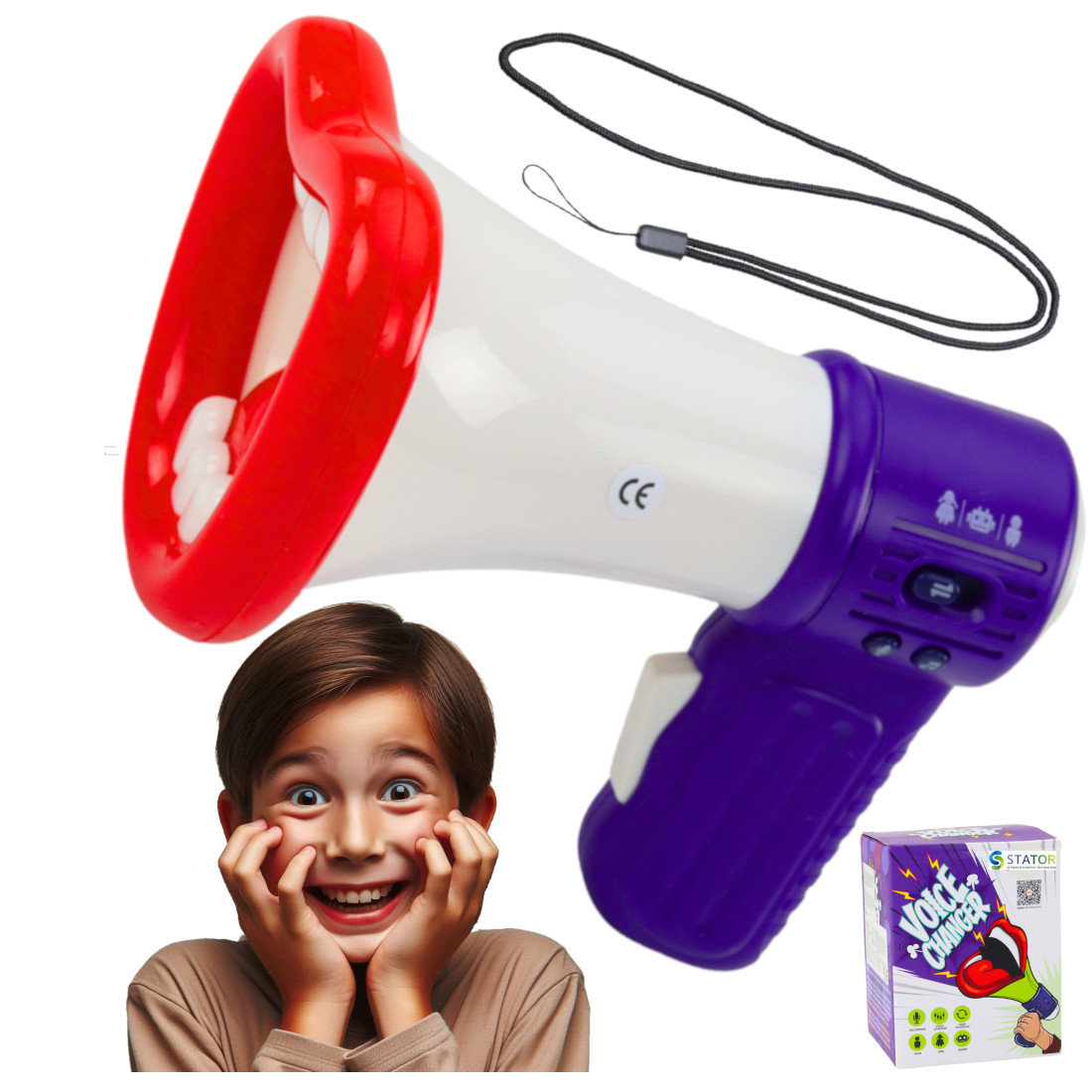 Megafon Zmieniacz Głosu z Nagrywaniem, Trzy Tryby Głosu, Zabawka dla dzieci Y432
