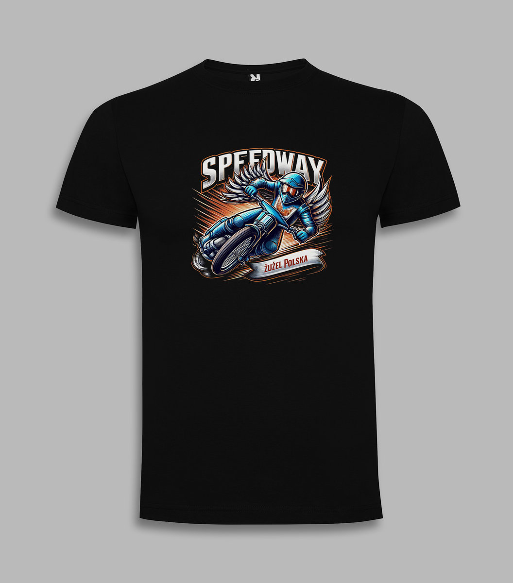 T-shirt męski Speedway żużel Polska Czarny L