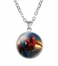 Naszyjnik łańcuszek wisiorek Spiderman pająk spider grafika prezent Y2K
