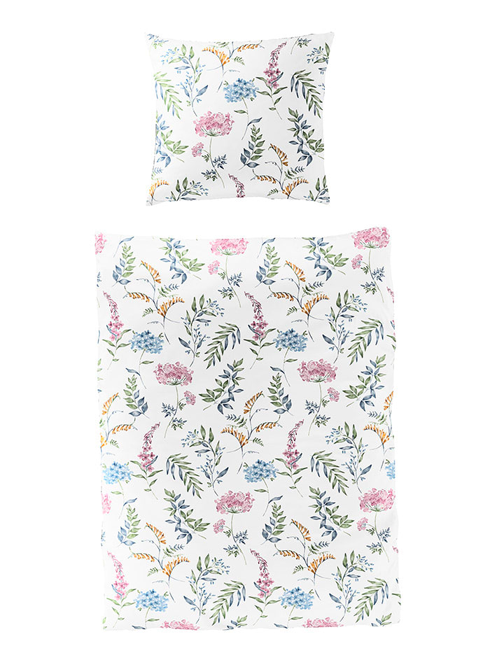 Bierbaum Komplet pościeli w kolorze białym ze wzorem z kory