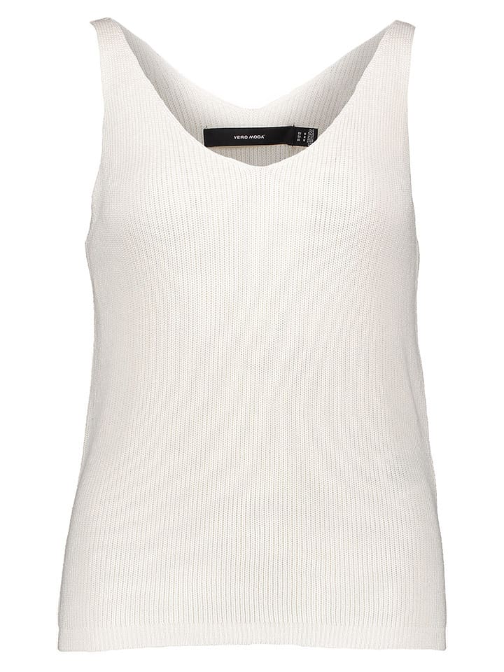 Vero Moda Top dzianinowy w kolorze białym