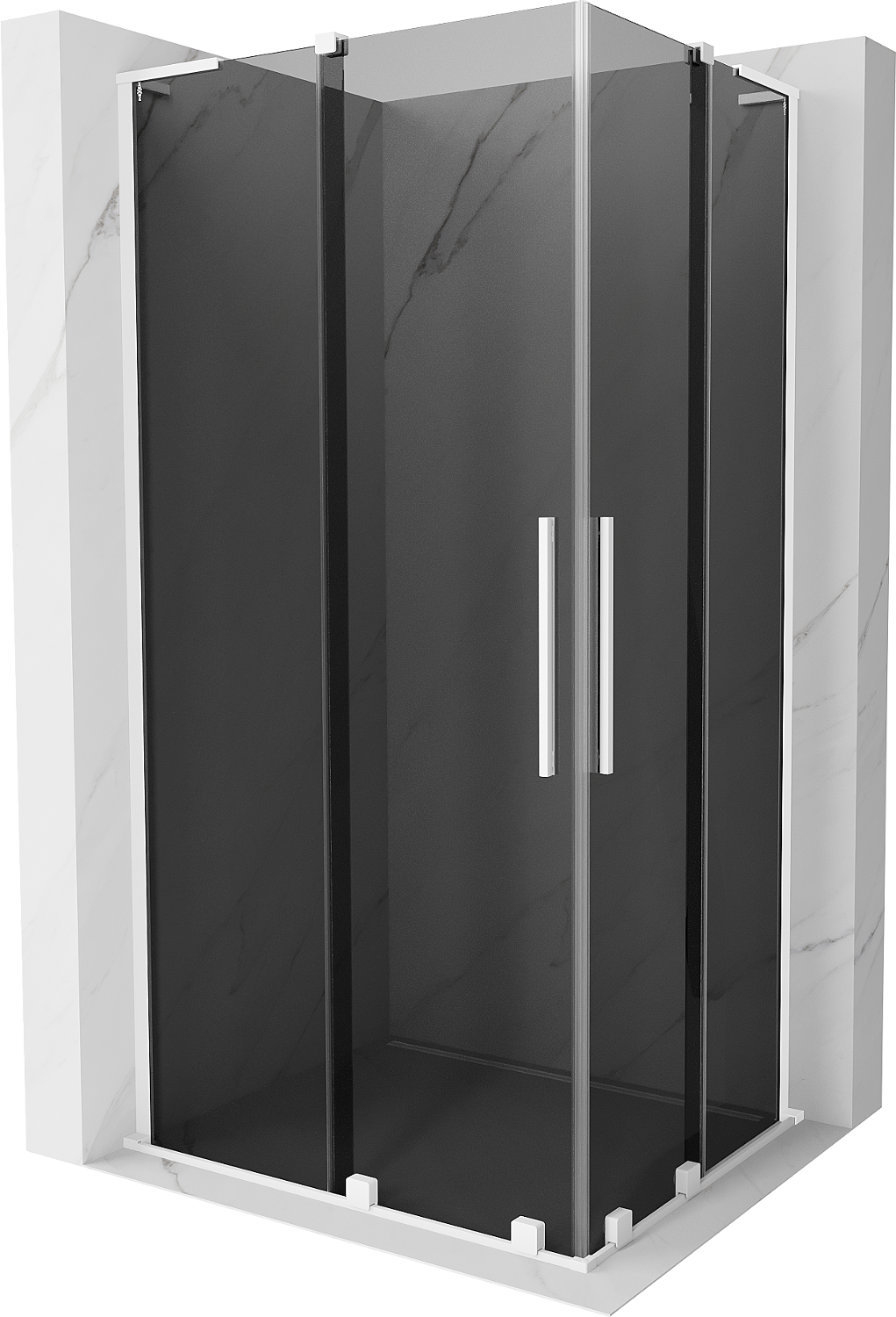 Mexen Velar L Duo kabina prysznicowa rozsuwana 90x80 cm, grafit, biała - 871-090-080-02-43-20