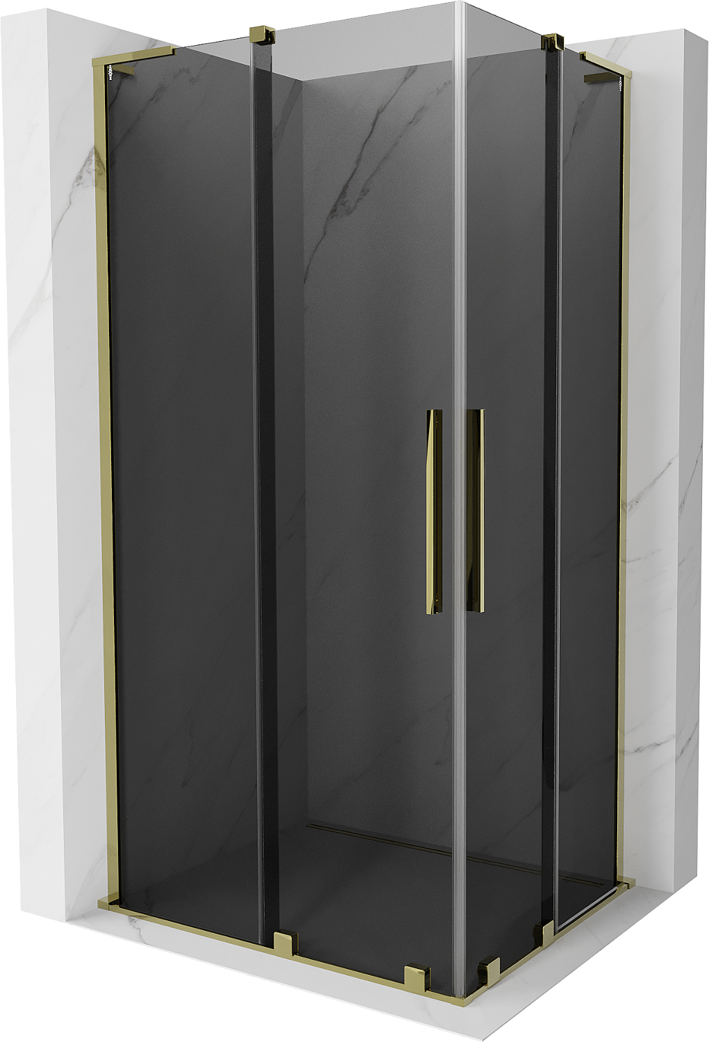 Mexen Velar L Duo kabina prysznicowa rozsuwana 90x80 cm, grafit, złota - 871-090-080-02-43-50