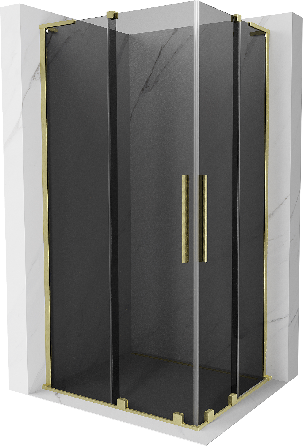 Mexen Velar L Duo kabina prysznicowa rozsuwana 90x80 cm, grafit, złota szczotkowana - 871-090-080-02-43-55