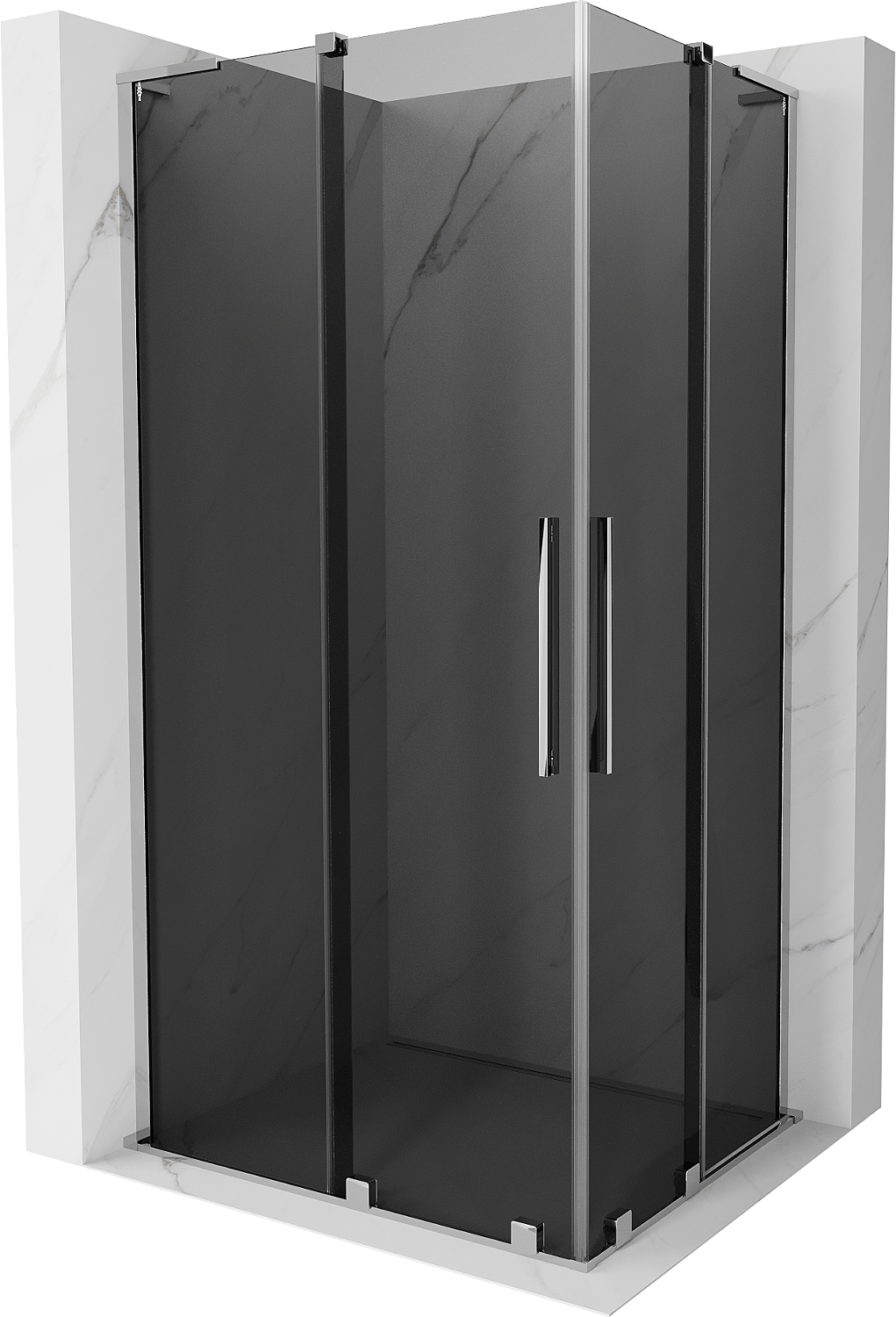 Mexen Velar L Duo kabina prysznicowa rozsuwana 100x90 cm, grafit, chrom - 871-100-090-02-43-01