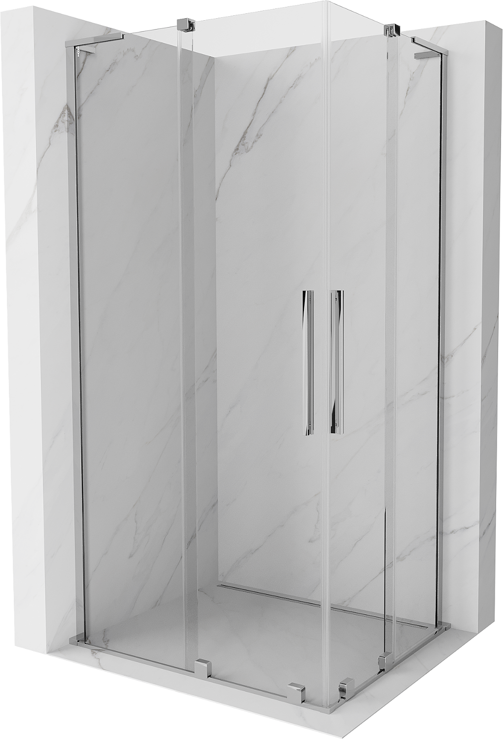 Mexen Velar L Duo kabina prysznicowa rozsuwana 90x80 cm, transparent, chrom - 871-090-080-02-03-01