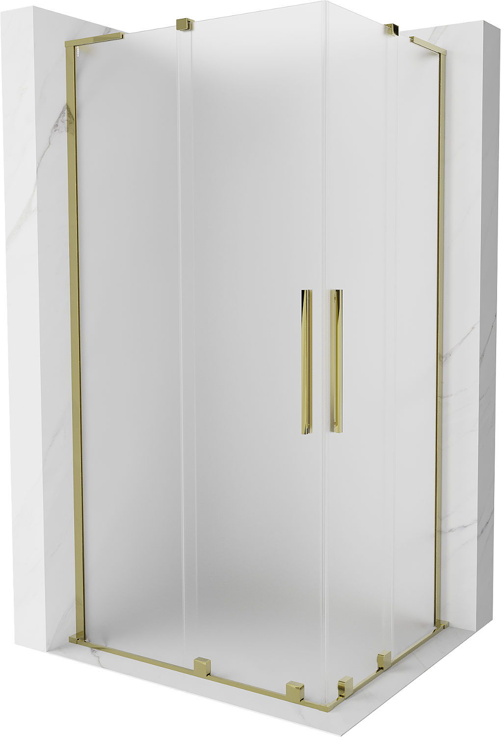 Mexen Velar L Duo kabina prysznicowa rozsuwana 90x80 cm, szron, złota - 871-090-080-02-33-50