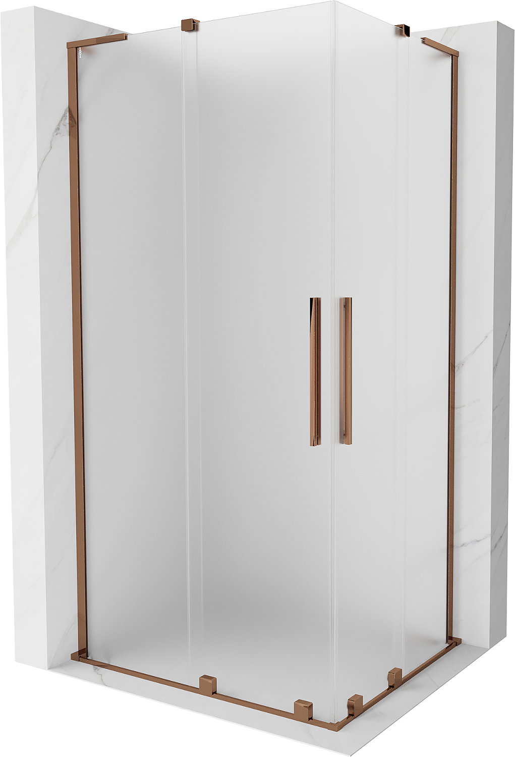 Mexen Velar L Duo kabina prysznicowa rozsuwana 100x90 cm, szron, różowe złoto - 871-100-090-02-33-60