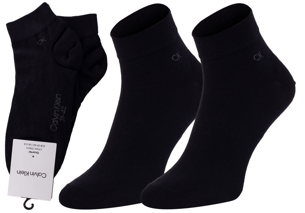 CALVIN KLEIN SKARPETY SKARPETKI STOPKI 2 PARY BLACK 701218706 001 - Rozmiar: 39-42