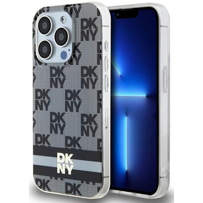 Oryginalne Etui IPHONE 14 PRO DKNY Hardcase IML Checkered Mono Pattern & Printed Stripes MagSafe (DKHMP14LHCPTSK) czarne