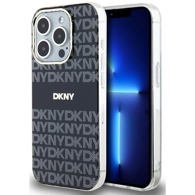 Oryginalne Etui IPHONE 14 PRO DKNY Hardcase IML Mono & Stripe MagSafe (DKHMP14LHRHSEK) czarne