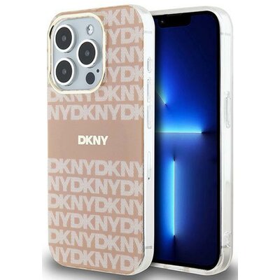 Oryginalne Etui IPHONE 14 PRO MAX DKNY Hardcase IML Mono & Stripe MagSafe (DKHMP14XHRHSEP) różowe
