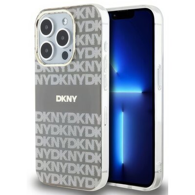 Oryginalne Etui APPLE IPHONE 15 PRO MAX DKNY Hardcase IML Mono & Stripe MagSafe (DKHMP15XHRHSEE) beżowe