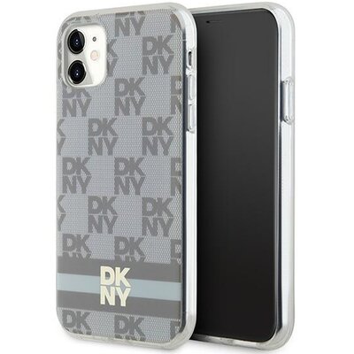 Oryginalne Etui IPHONE 11 / XR DKNY Hardcase IML Checkered Mono Pattern & Printed Stripes MagSafe (DKHMN61HCPTSE) beżowe