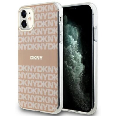 Oryginalne Etui IPHONE 11 / XR DKNY Hardcase IML Mono & Stripe MagSafe (DKHMN61HRHSEP) różowe