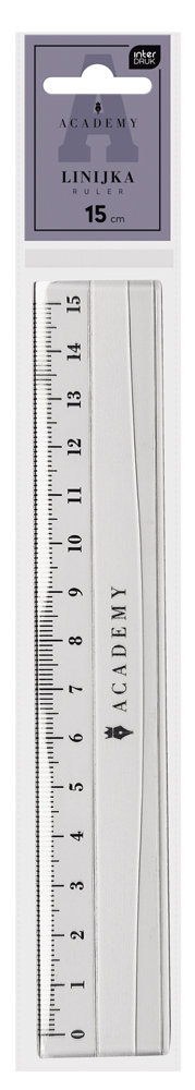 Linijka PLASTIKOWA szkolna 15cm ACADEMY