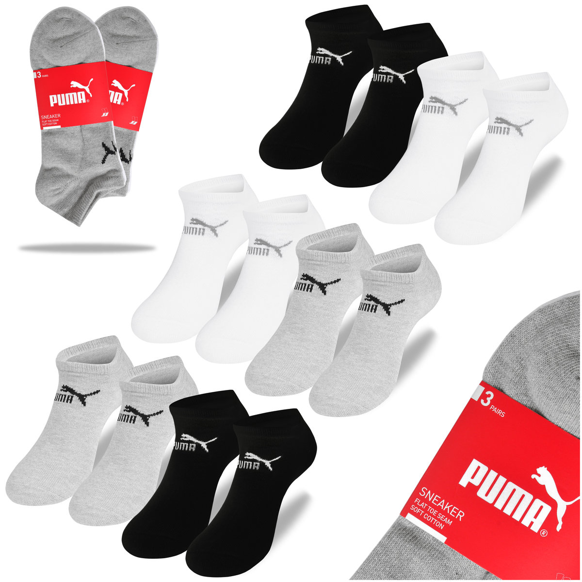 Puma Skarpety Męskie Stopki Sneaker Bawełniane Mix 88749704 6 par 43/46