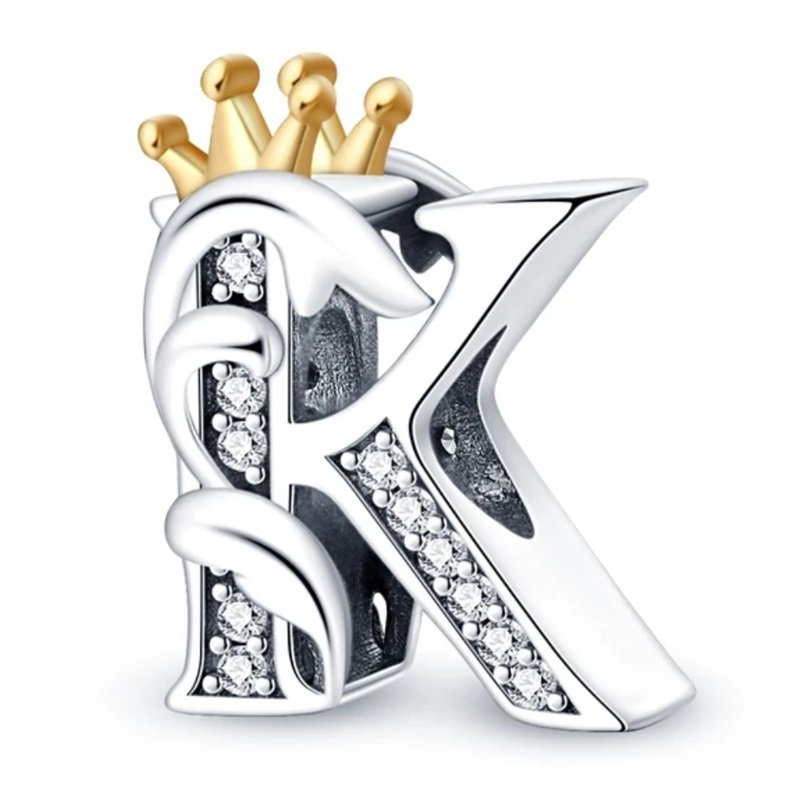 Zawieszka SREBRO 925 Charms koralik do PANDORA Litera K