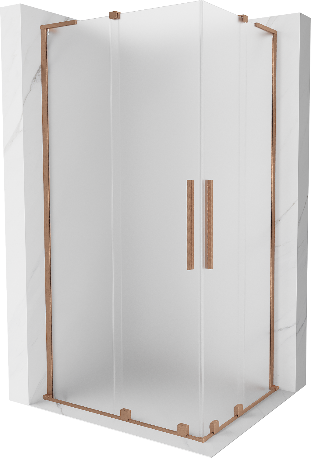 Mexen Velar L Duo kabina prysznicowa rozsuwana 90x80 cm, szron, miedź szczotkowana - 871-090-080-02-33-65