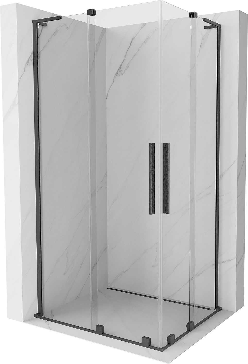 Mexen Velar L Duo kabina prysznicowa rozsuwana 100x90 cm, transparent, gun gray szczotkowany - 871-100-090-02-03-66