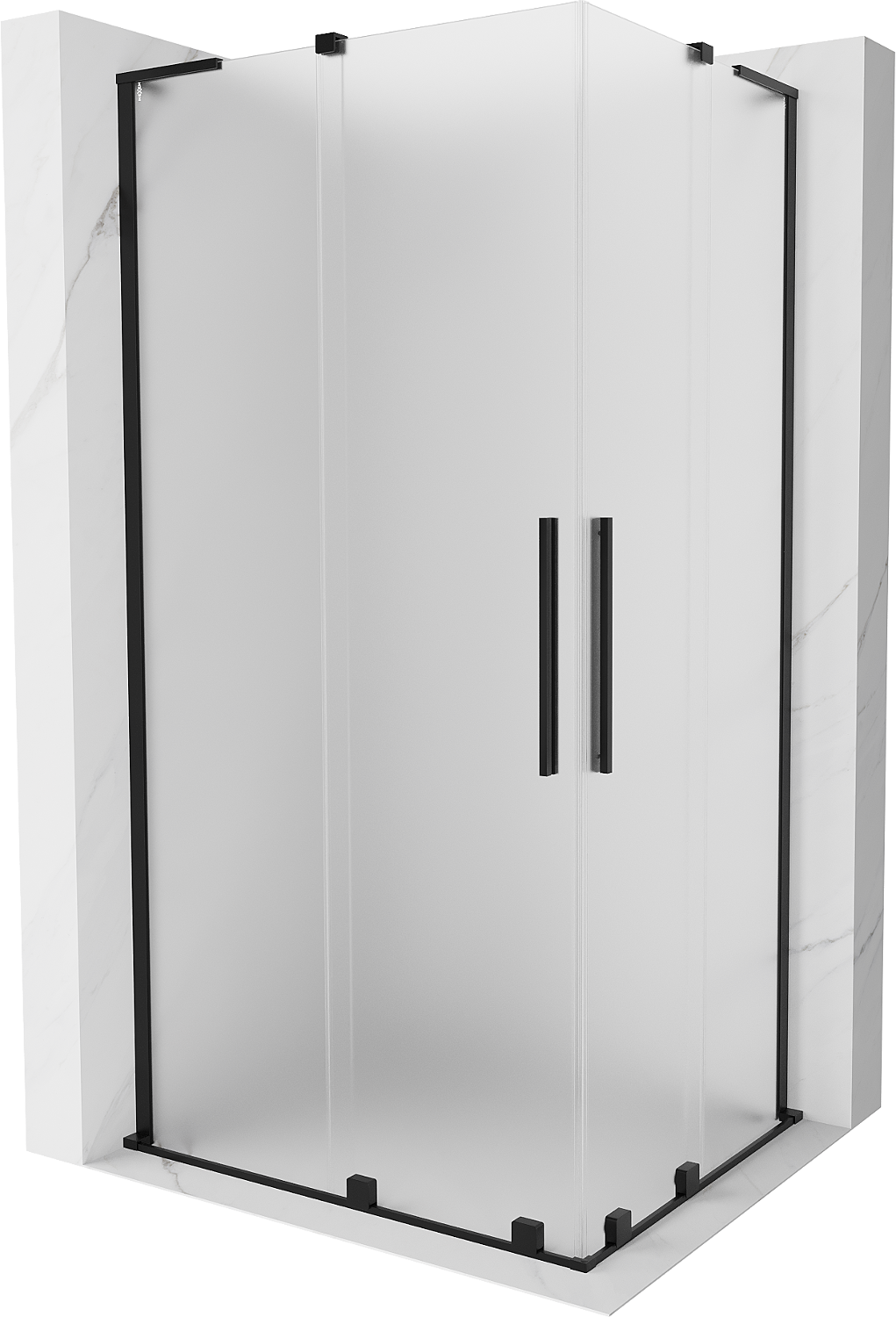 Mexen Velar L Duo kabina prysznicowa rozsuwana 100x90 cm, szron, czarna - 871-100-090-02-33-70