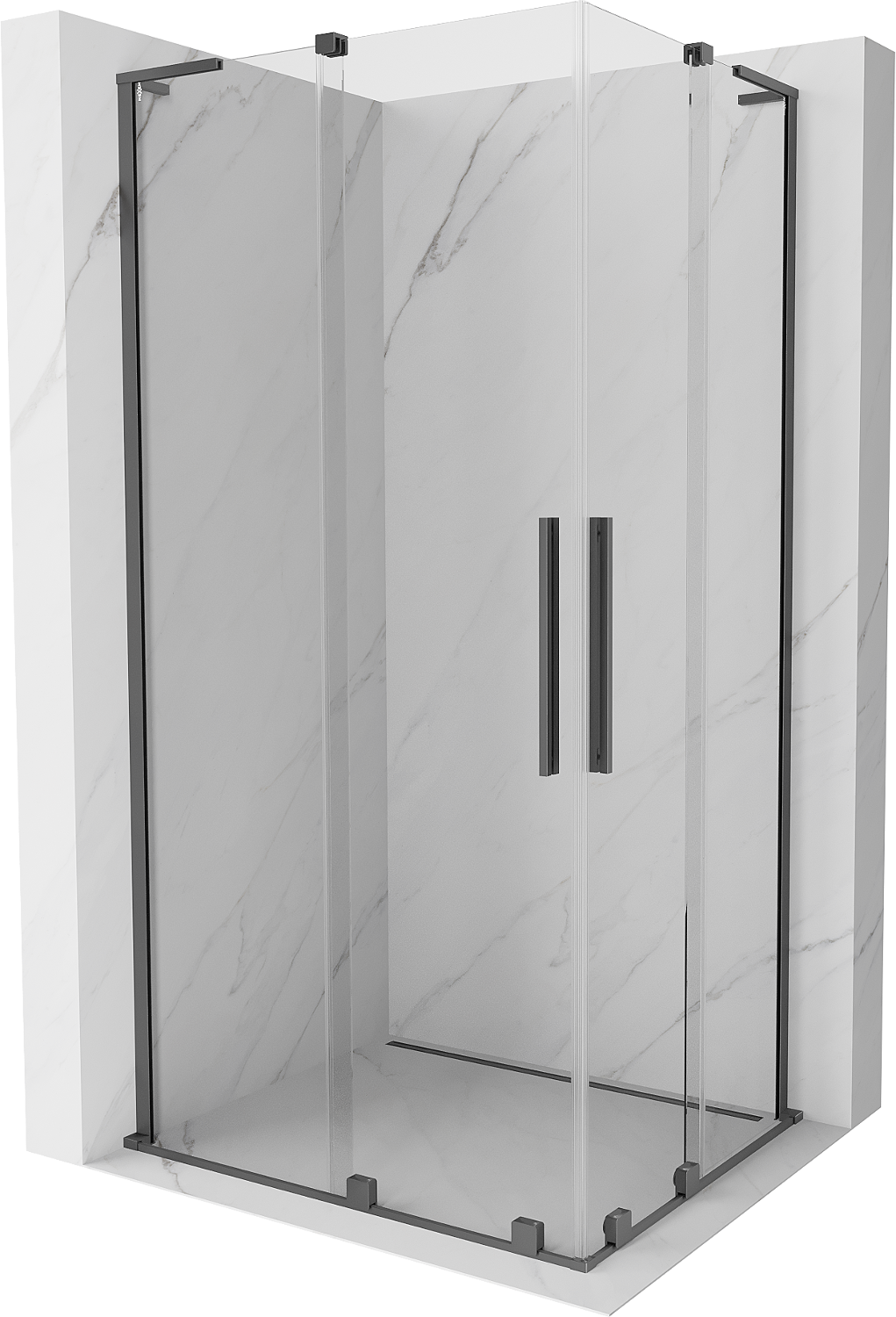 Mexen Velar L Duo kabina prysznicowa rozsuwana 90x80 cm, transparent, gun metal - 871-090-080-02-03-95