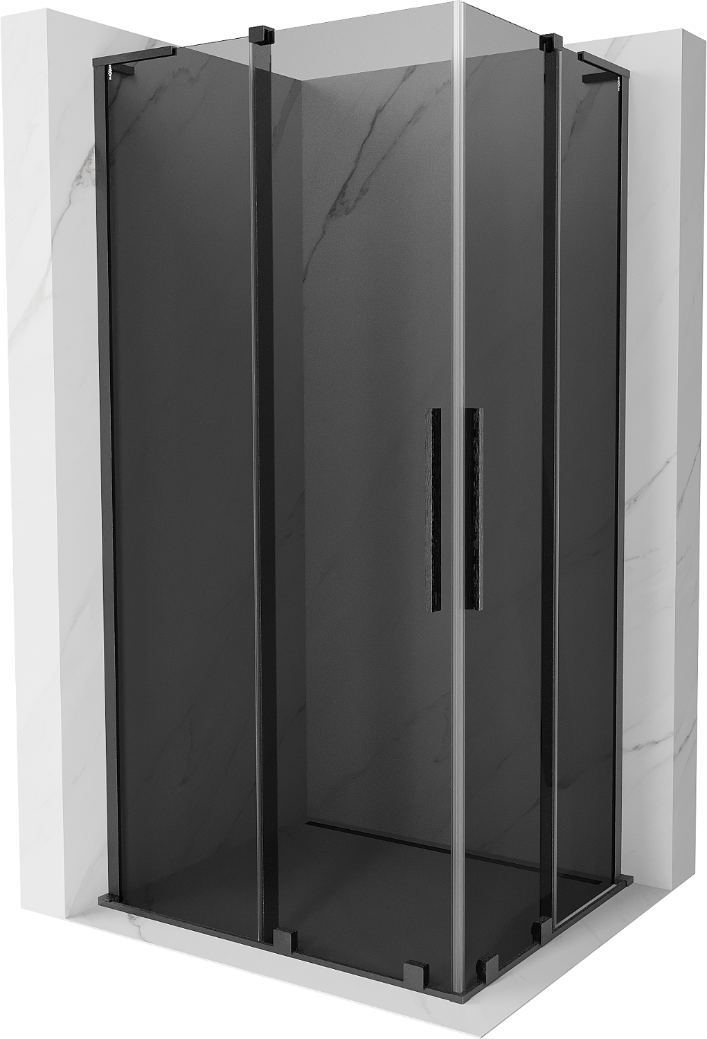 Mexen Velar L Duo kabina prysznicowa rozsuwana 100x90 cm, grafit, gun gray szczotkowana - 871-100-090-02-43-66